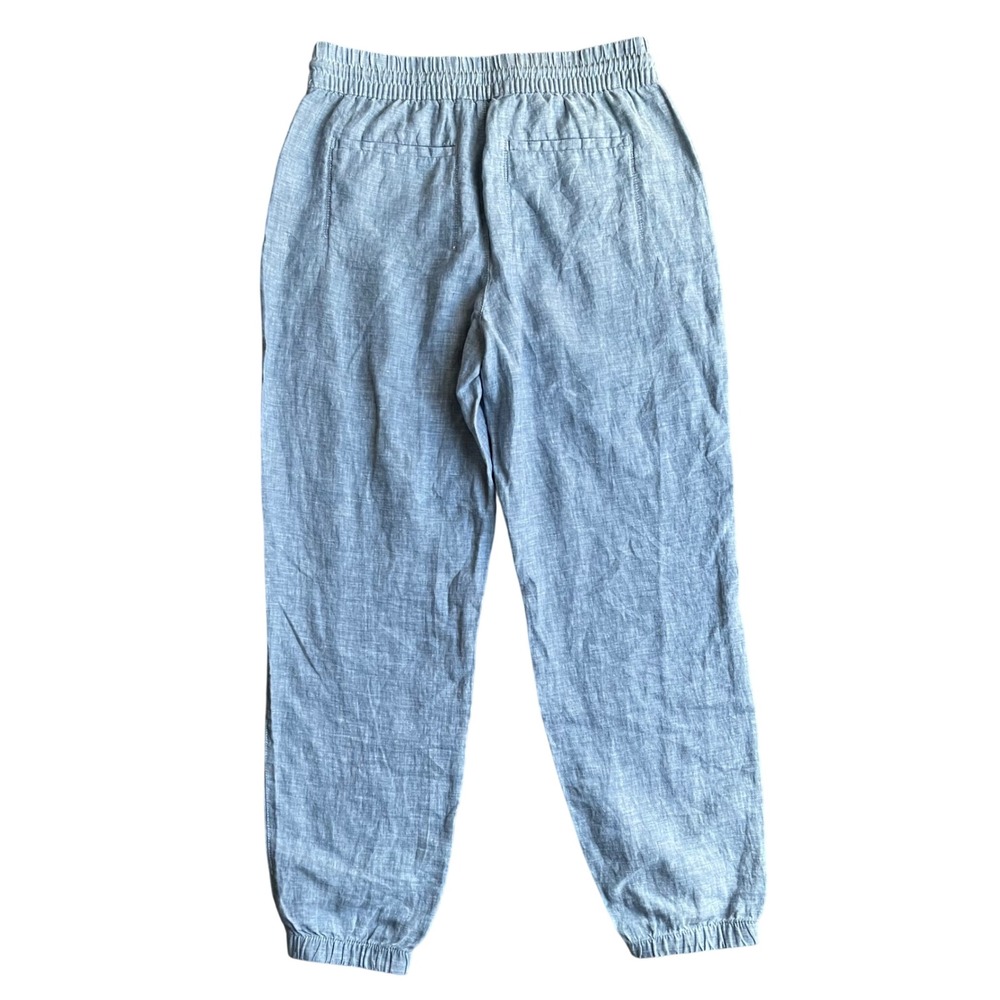 Athleta Cabo Linen Jogger Pants Womens 8 Blue Sustainable Coastal Travel Casual - Picture 2 of 9
